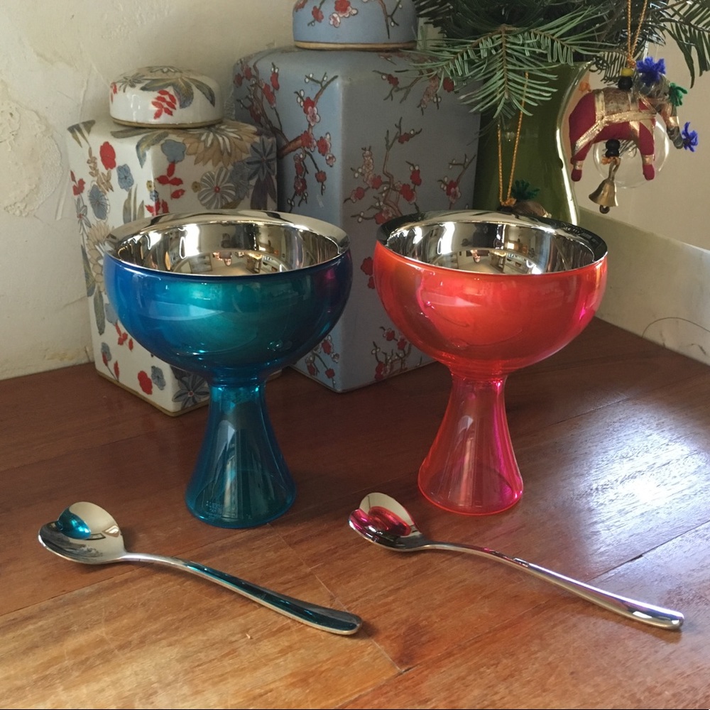 Alessi Big Love ice cream bowls with spoons